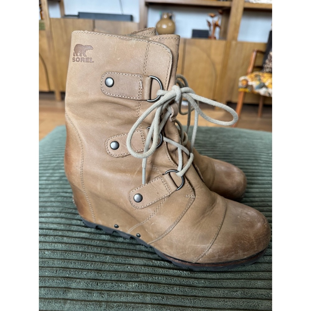 Sorel Joan Of Arctic Wedge II Buckle Lace Up Leather Boots - Women's